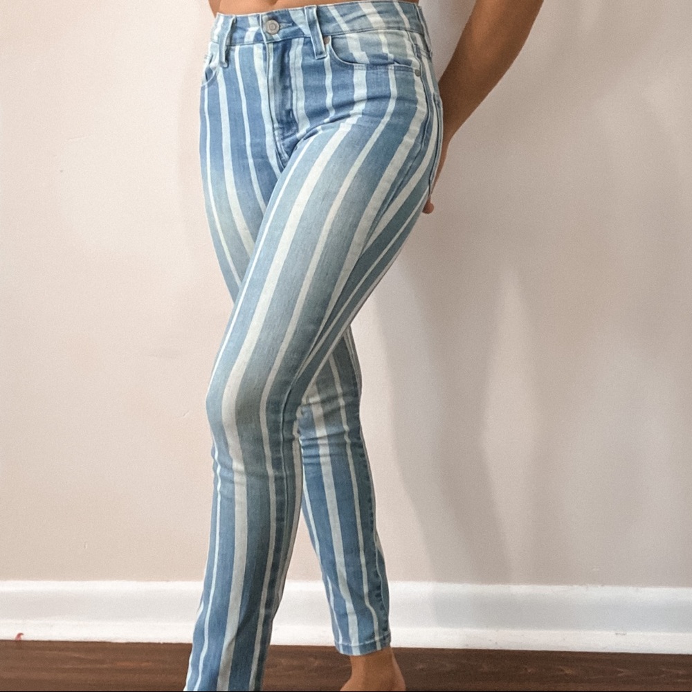 RSQ Striped Ankle Skinny Jeans